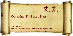 Korpás Krisztina névjegykártya