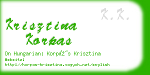 krisztina korpas business card